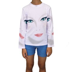 Face Beauty Woman Young Skin Kids  Long Sleeve Swimwear by Sudhe