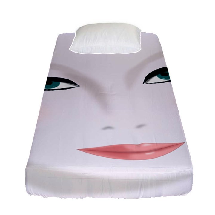 Face Beauty Woman Young Skin Fitted Sheet (Single Size)