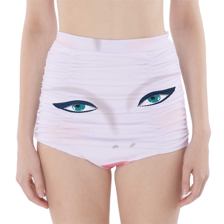 Face Beauty Woman Young Skin High-Waisted Bikini Bottoms