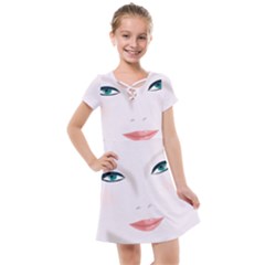 Face Beauty Woman Young Skin Kids  Cross Web Dress by Sudhe