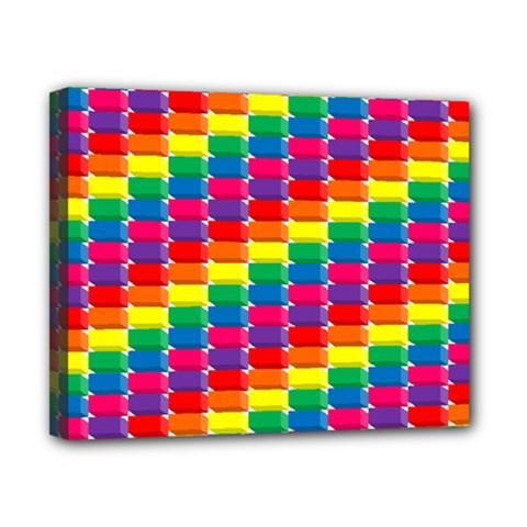 Rainbow 3d Cubes Red Orange Canvas 10  X 8  (stretched) by Sudhe