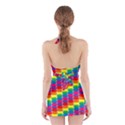 Rainbow 3d Cubes Red Orange Halter Dress Swimsuit  View2