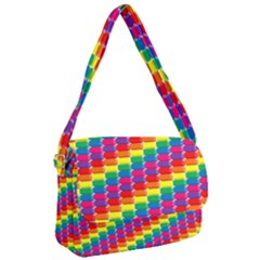 Rainbow 3d Cubes Red Orange Courier Bag by Sudhe