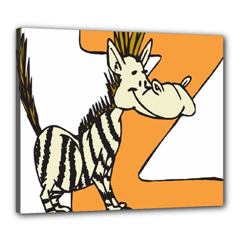 Zebra Animal Alphabet Z Wild Canvas 24  X 20  (stretched) by Sudhe