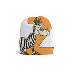 Zebra Animal Alphabet Z Wild Drawstring Pouch (medium) by Sudhe