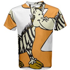 Zebra Animal Alphabet Z Wild Men s Cotton Tee