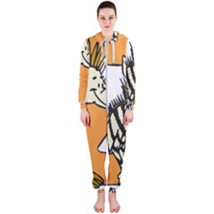 Zebra Animal Alphabet Z Wild Hooded Jumpsuit (ladies)  by Sudhe