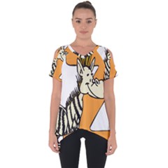 Zebra Animal Alphabet Z Wild Cut Out Side Drop Tee by Sudhe