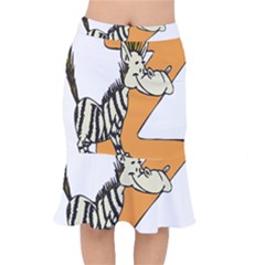 Zebra Animal Alphabet Z Wild Mermaid Skirt by Sudhe