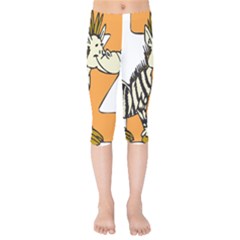 Zebra Animal Alphabet Z Wild Kids  Capri Leggings  by Sudhe