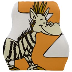 Zebra Animal Alphabet Z Wild Car Seat Velour Cushion  by Sudhe