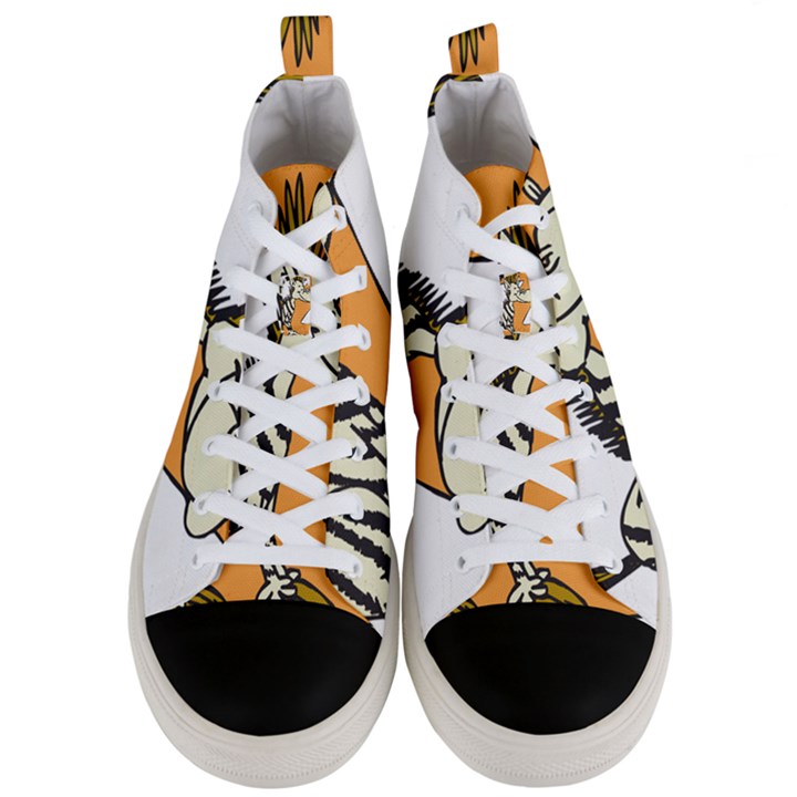 Zebra Animal Alphabet Z Wild Men s Mid-Top Canvas Sneakers