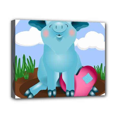 Pig Animal Love Canvas 10  X 8  (stretched) by Sudhe