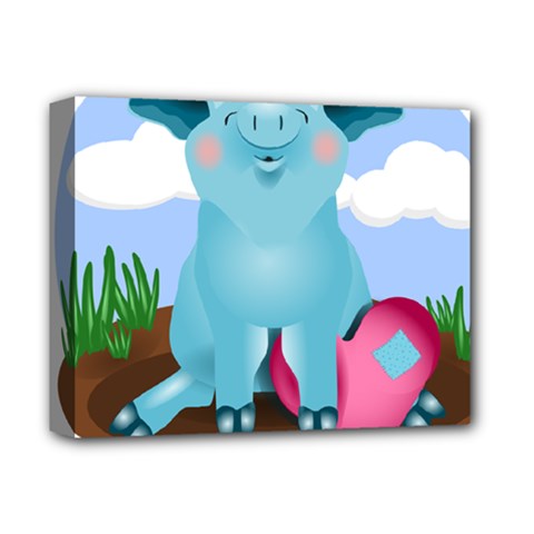 Pig Animal Love Deluxe Canvas 14  X 11  (stretched) by Sudhe