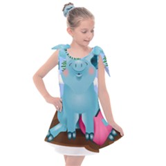 Pig Animal Love Kids  Tie Up Tunic Dress by Sudhe