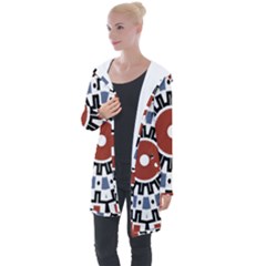 Mandala Art Ornament Pattern Longline Hooded Cardigan by Sudhe