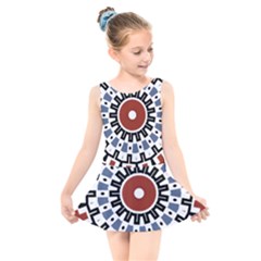 Mandala Art Ornament Pattern Kids  Skater Dress Swimsuit by Sudhe