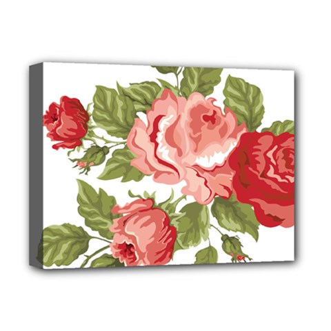 Flower Rose Pink Red Romantic Deluxe Canvas 16  X 12  (stretched)  by Sudhe