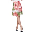 Flower Rose Pink Red Romantic A-Line Skirt View1