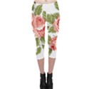 Flower Rose Pink Red Romantic Capri Leggings  View1