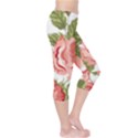 Flower Rose Pink Red Romantic Capri Leggings  View4