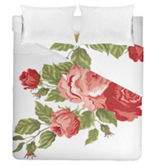 Flower Rose Pink Red Romantic Duvet Cover Double Side (queen Size) by Sudhe