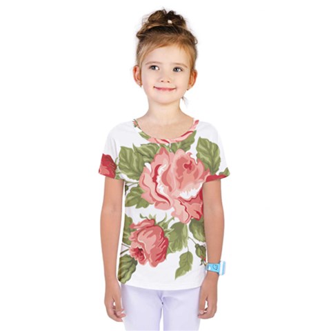 Flower Rose Pink Red Romantic Kids  One Piece Tee by Sudhe