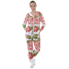 Flower Rose Pink Red Romantic Women s Tracksuit