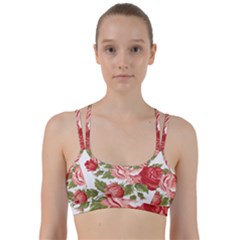 Flower Rose Pink Red Romantic Line Them Up Sports Bra by Sudhe