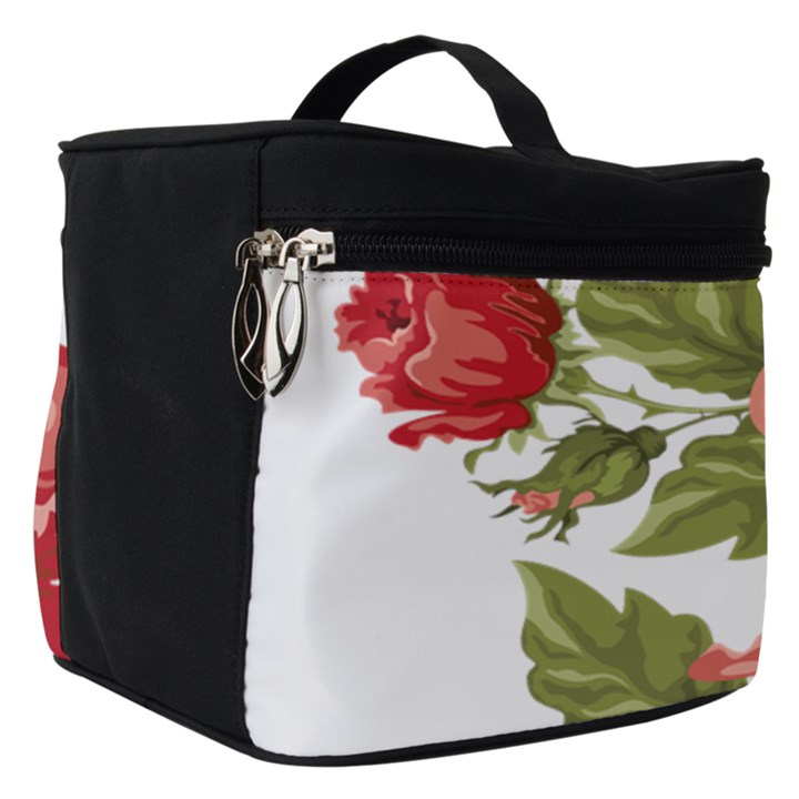 Flower Rose Pink Red Romantic Make Up Travel Bag (Small)