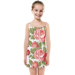 Flower Rose Pink Red Romantic Kids  Summer Sun Dress by Sudhe