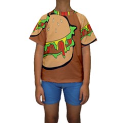 Burger Double Kids  Short Sleeve Swimwear by Sudhe