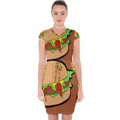 Burger Double Capsleeve Drawstring Dress  by Sudhe