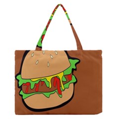 Burger Double Zipper Medium Tote Bag