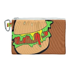 Burger Double Canvas Cosmetic Bag (large) by Sudhe