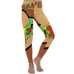 Burger Double Kids  Lightweight Velour Classic Yoga Leggings by Sudhe