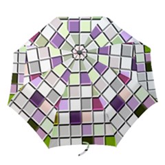 Color Tiles Abstract Mosaic Background Folding Umbrellas by Sudhe