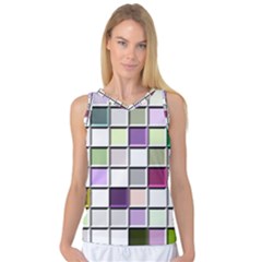 Color Tiles Abstract Mosaic Background Women s Basketball Tank Top by Sudhe