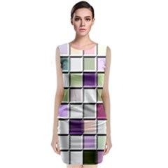 Color Tiles Abstract Mosaic Background Classic Sleeveless Midi Dress by Sudhe