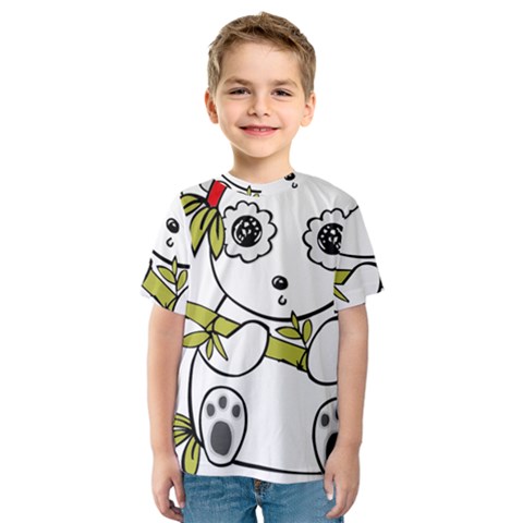 Panda China Chinese Furry Kids  Sport Mesh Tee by Sudhe