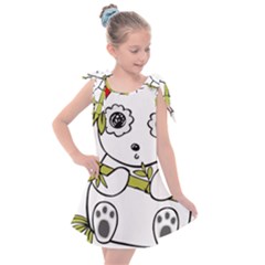 Panda China Chinese Furry Kids  Tie Up Tunic Dress by Sudhe