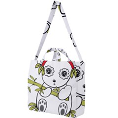 Panda China Chinese Furry Square Shoulder Tote Bag by Sudhe