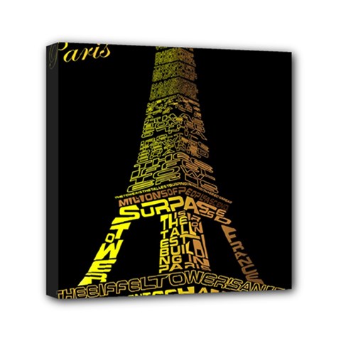 The Eiffel Tower Paris Mini Canvas 6  X 6  (stretched) by Sudhe