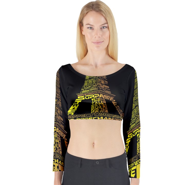 The Eiffel Tower Paris Long Sleeve Crop Top