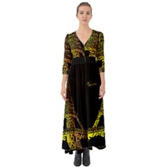 The Eiffel Tower Paris Button Up Boho Maxi Dress by Sudhe