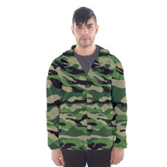 Green Military Vector Pattern Texture Hooded Windbreaker (men)