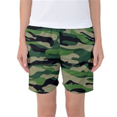 Green Military Vector Pattern Texture Women s Basketball Shorts by Sudhe