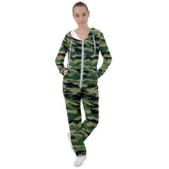 Green Military Vector Pattern Texture Women s Tracksuit