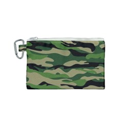 Green Military Vector Pattern Texture Canvas Cosmetic Bag (small) by Sudhe