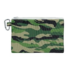 Green Military Vector Pattern Texture Canvas Cosmetic Bag (large) by Sudhe